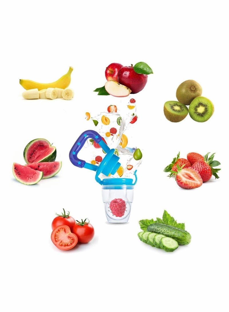 11 Pack Baby Food Feeder Set, Fruit Pacifier Fresh with 3 Sizes Silicone Pouches, Infant Teething Toy Includes Finger Toothbrushes and 2 Feeding Spoons - Image 3