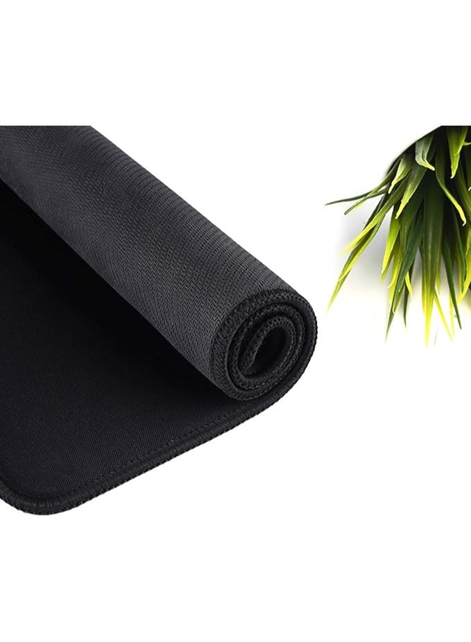 Mouse Pad with Stitched Edge, Non-Slip Rubber Base, Premium-Textured and Waterproof Mousepad for Computers, Laptop, Office and Home, 260x210x3mm, Black/Red