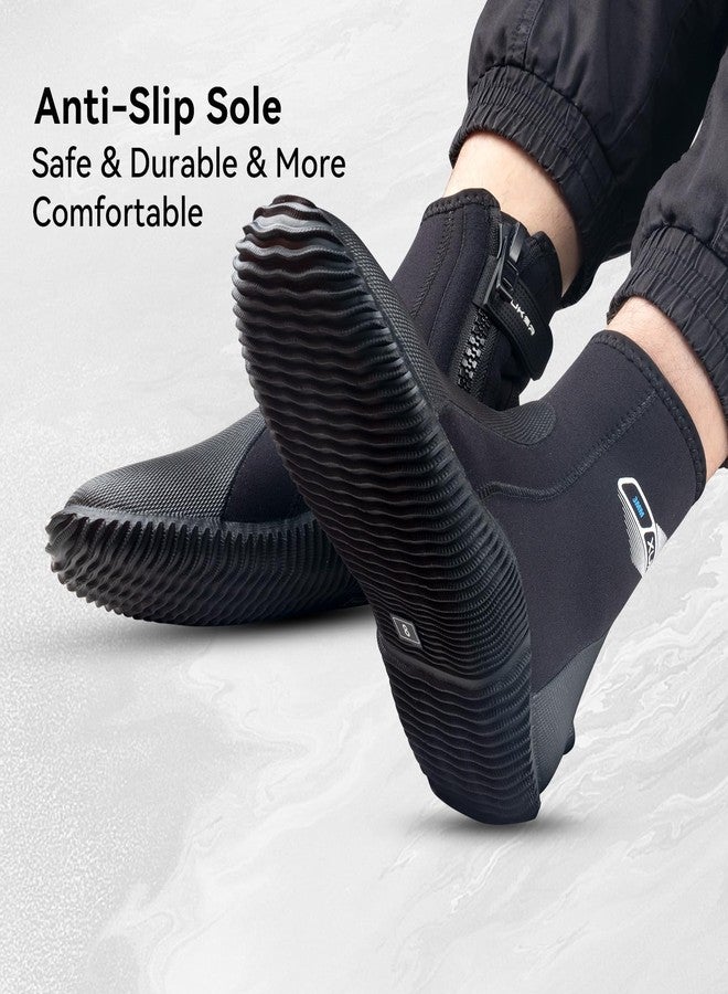XUKER Neoprene Diving Wetsuit Boots 3mm Zipped Adult Unisex Water Boots Glued Blind Stitched with Anti-Slip Rubber Sole for Water Sports - Image 5