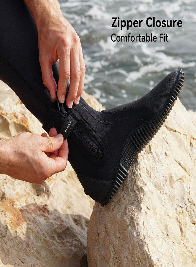 XUKER Neoprene Diving Wetsuit Boots 3mm Zipped Adult Unisex Water Boots Glued Blind Stitched with Anti-Slip Rubber Sole for Water Sports - Image 4
