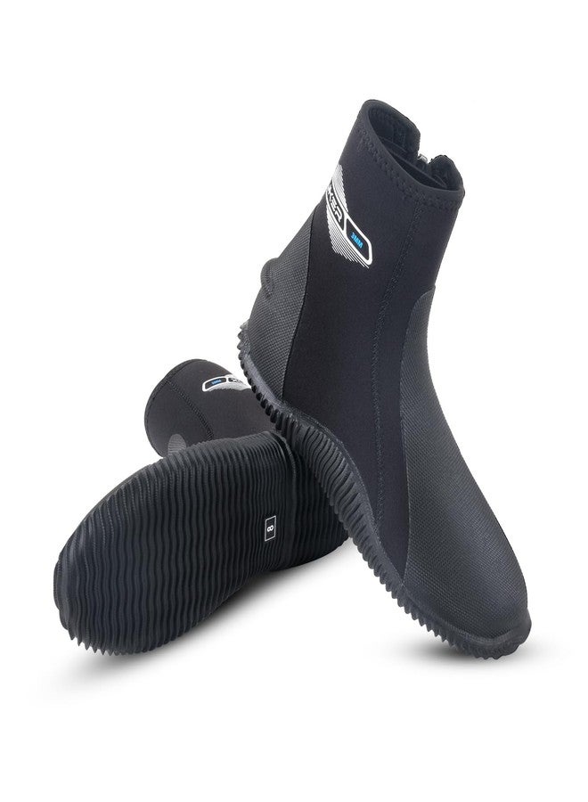 XUKER Neoprene Diving Wetsuit Boots 3mm Zipped Adult Unisex Water Boots Glued Blind Stitched with Anti-Slip Rubber Sole for Water Sports - Image 1