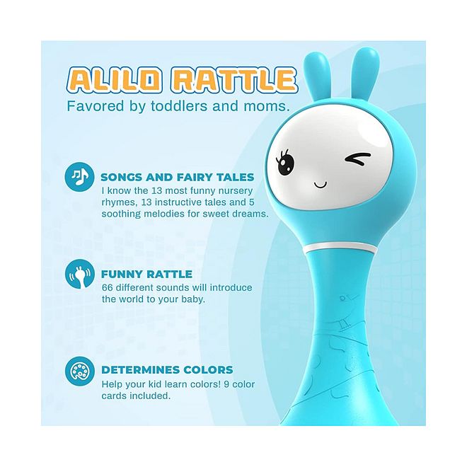 Alilo Smarty Shake & Tell Rattle - Educational Toy for Babies, BPA-Free, Glowing Ears, Hi-Fi Speaker, Includes Songs & Stories - Image 4