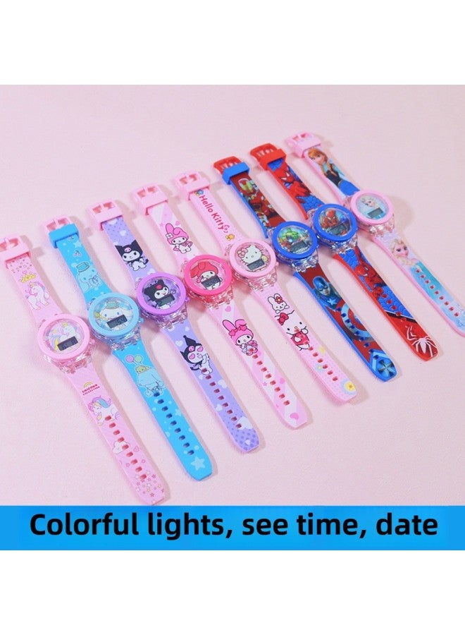 Color Light Children's Cartoon Exquisite Cute Electronic Toy Watch Children's Electronic Watch Toy With Light-Color:8577 Lighting + Time Mask Man - Image 2