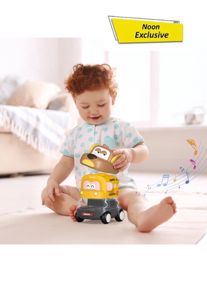 COGNIKIDS مجموعة سيارات موسيقية ذات جاذبية مغناطيسية (3 قطع) | سيارة، سيارة إسعاف ورافعة شوكية | ألعاب سيارات تدفع وتذهب مع موسيقى وصوت | سيارات تعرف على القشرة المغناطيسية للأطفال الصغار - Image 1