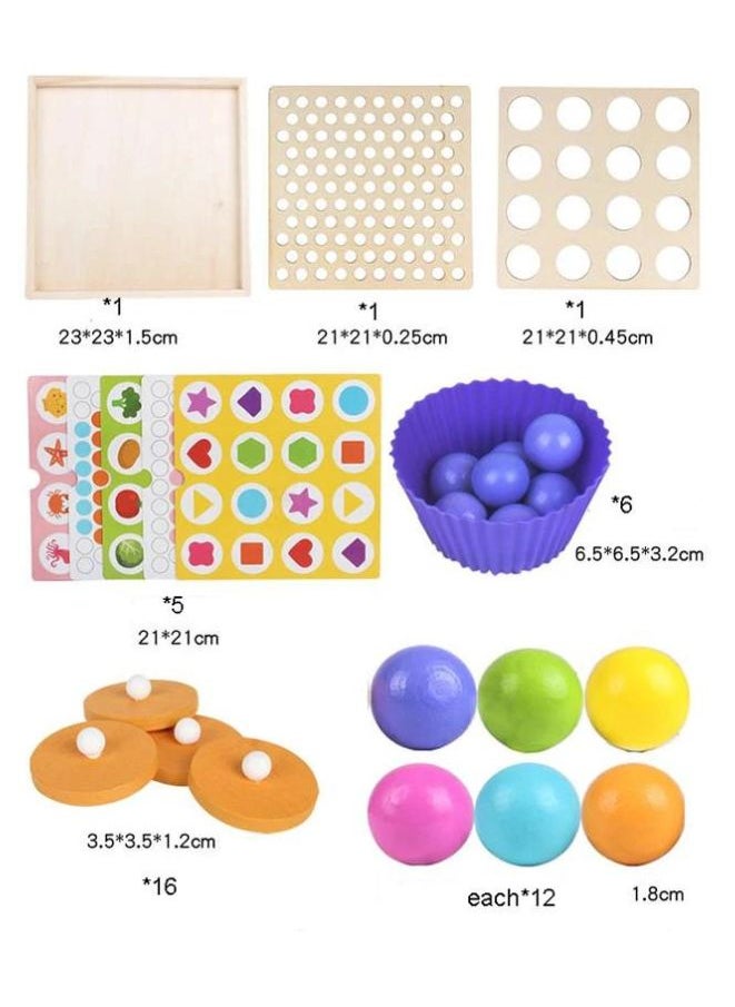 Generic - Two In One Memory Chess Clip Bead Game Baby Exercise Using Chopsticks Wooden Montessori Early Childhood Memory Training Toy - Image 1