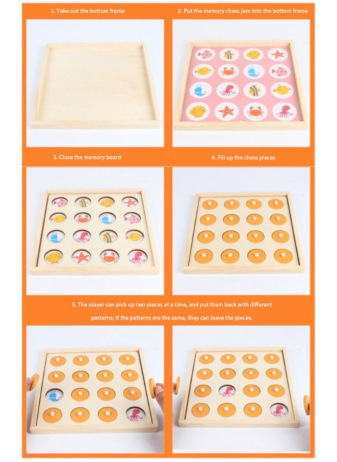Generic - Two In One Memory Chess Clip Bead Game Baby Exercise Using Chopsticks Wooden Montessori Early Childhood Memory Training Toy - Image 1