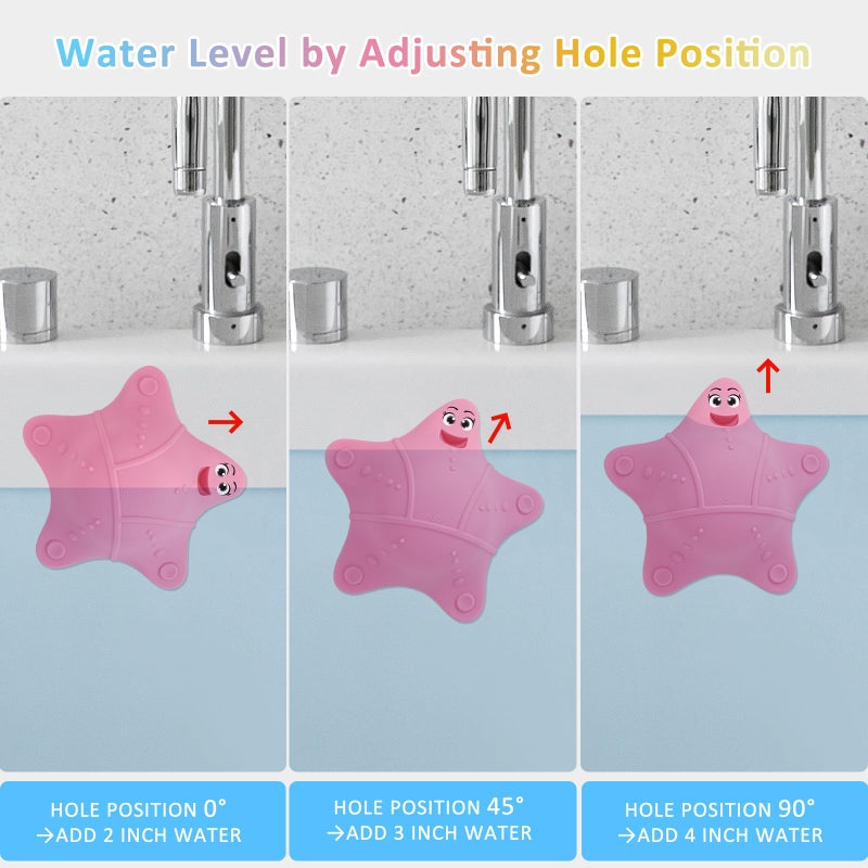 ddLUCK Bathtub Overflow Drain Cover, Silicone Tub Overflow Drain Cover, Soak Bathtub Drain Cover Stopper with Suction Cups, Cute Bathroom Spa Accessories Adds Inches of Water for Deeper Bath (Pink) - Image 5