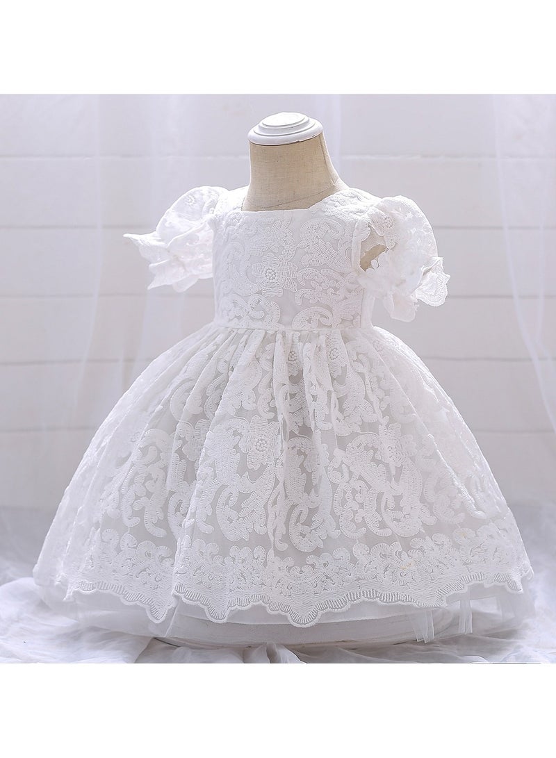 D'Daniela Lace Puff Sleeve Dress - Image 2