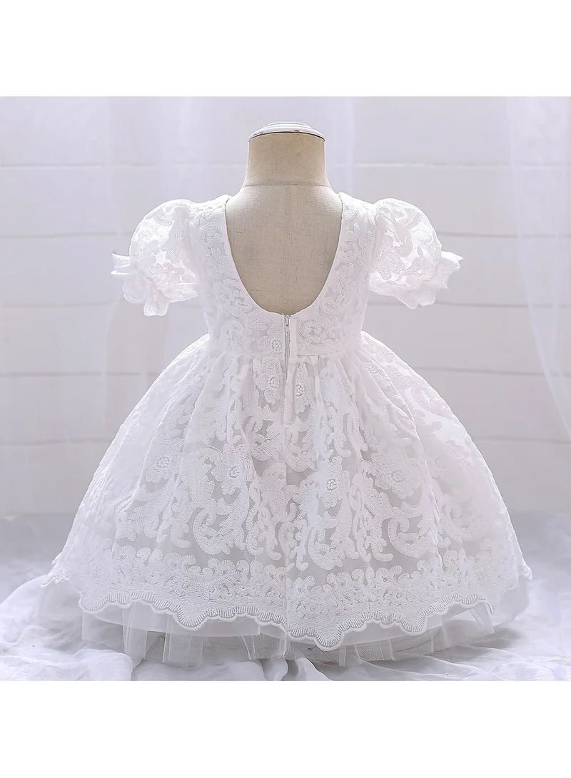 D'Daniela Lace Puff Sleeve Dress