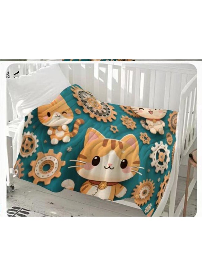 عام بطانية رقيقة من الفانيلا الكرتونية للأطفال والرضع (دافئة ومريحة، ومناسبة للنوم والألعاب) 70 سم * 100 سم - Image 2