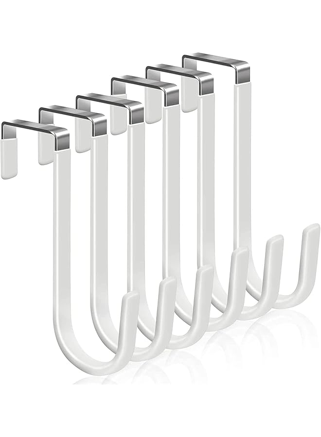 promass Over the Door Hooks, 6 Pack Heavy Duty Organizer Hooks for Bathroom, Living Room, Kitchen Hanging Clothes, Towels, Shoe Bag, Hats, Door Hangers Hooks with Rubber Prevent Scratches - Image 1