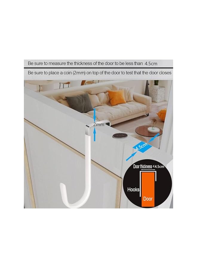 promass Over the Door Hooks, 6 Pack Heavy Duty Organizer Hooks for Bathroom, Living Room, Kitchen Hanging Clothes, Towels, Shoe Bag, Hats, Door Hangers Hooks with Rubber Prevent Scratches - Image 4