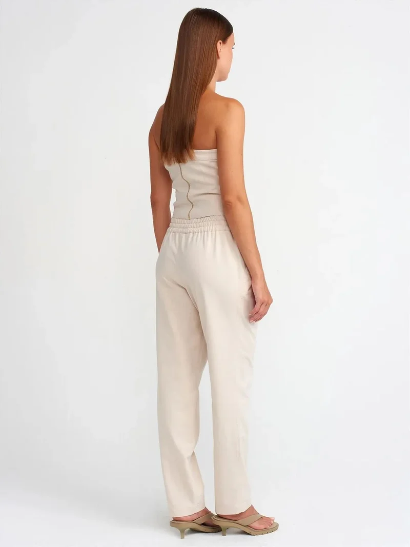 Dilvin DILVIN Women's Linen-Blend Jogger Pants