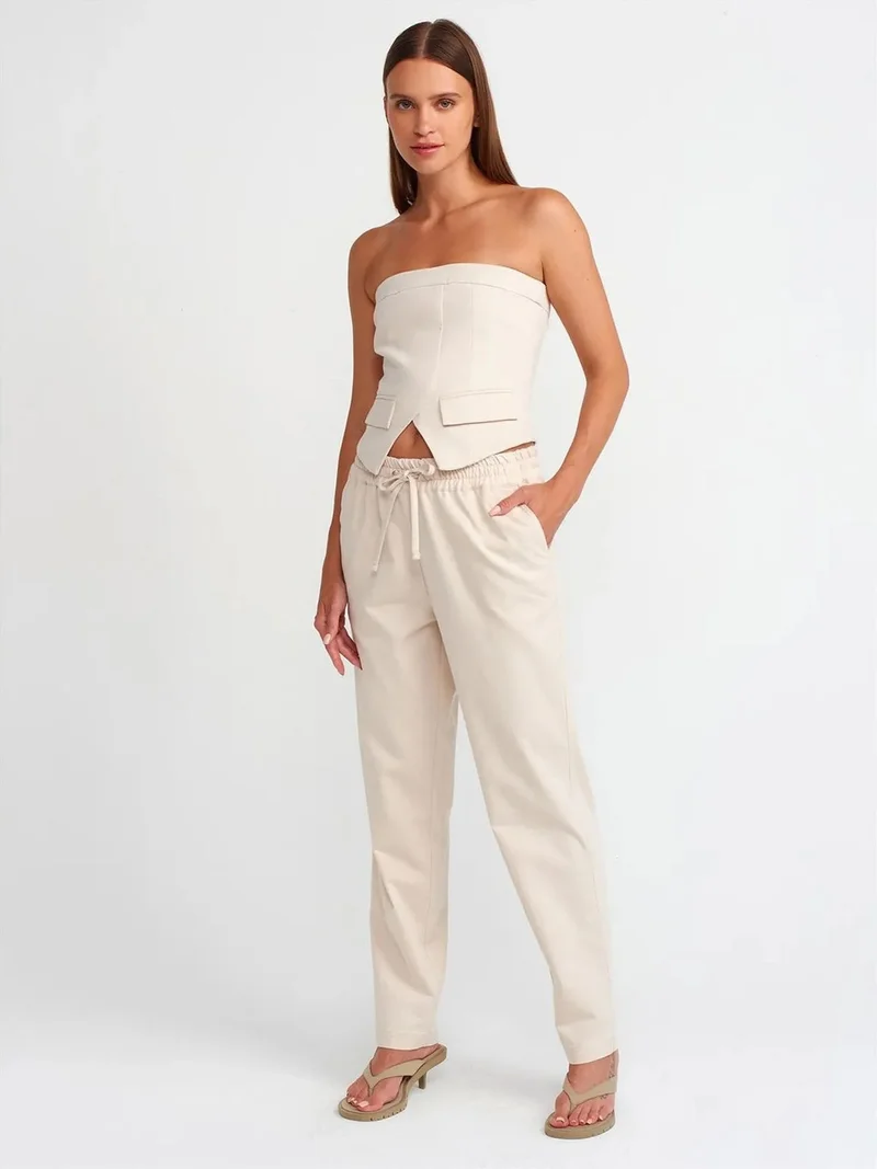 Dilvin DILVIN Women's Linen-Blend Jogger Pants