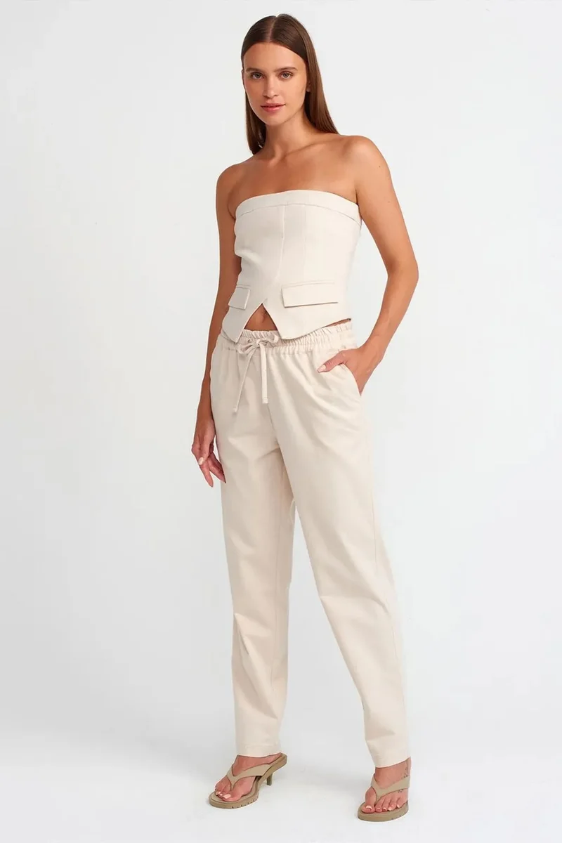 ديلفين DILVIN Women's Linen-Blend Jogger Pants