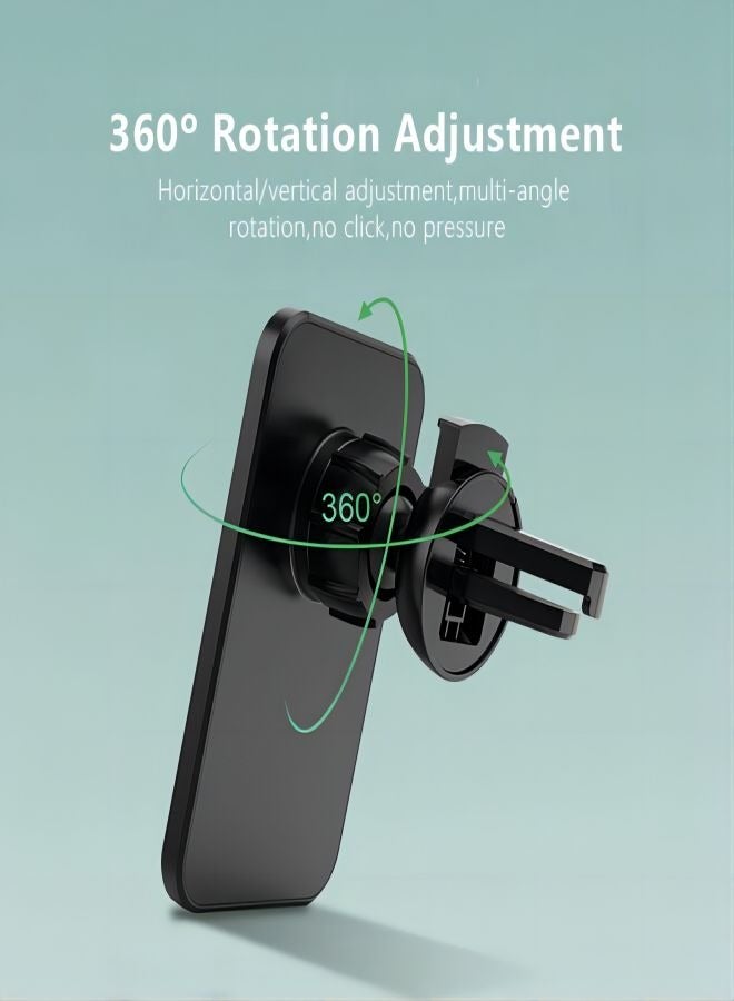 Coconut Magsafe Wireless Car Charger, 15W Fast Charging Magnetic Charger, Car Mobile Phone Holder That Can Be Installed on the Air Outlet for Wireless Charging, Suitable for Xiaomi iPhone Huawei Samsung - Image 2