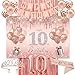 jenlion 10th Birthday Decorations for GirlsBannerBackdrop its my 10th Birthday Sash Sweet Rhinestone Tiara CrownBalloons - Image 2