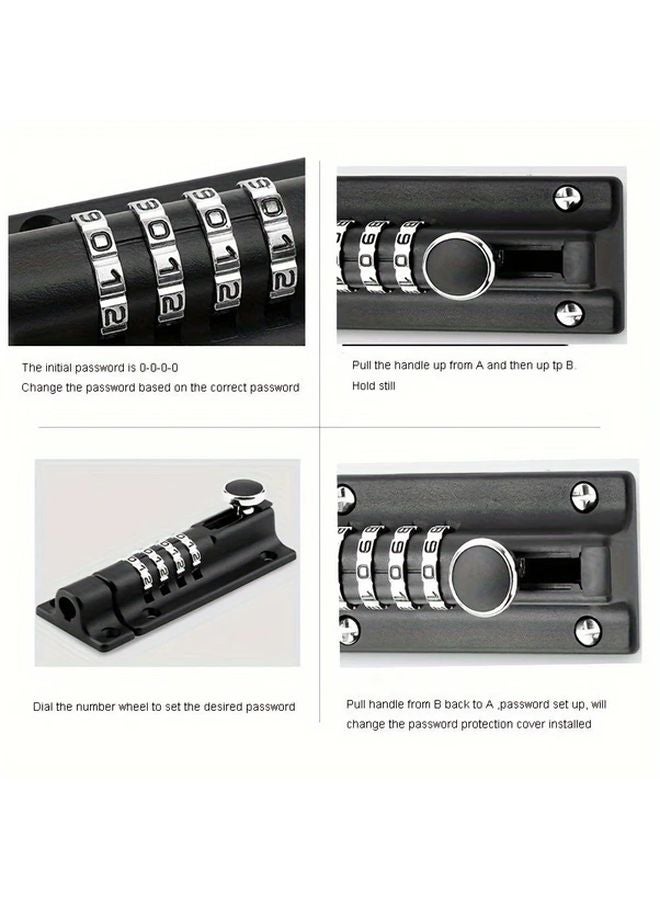 Intensification Black Heavy Duty Four Digit Combination Padlock Anti Theft Outdoor Indoor - Image 5