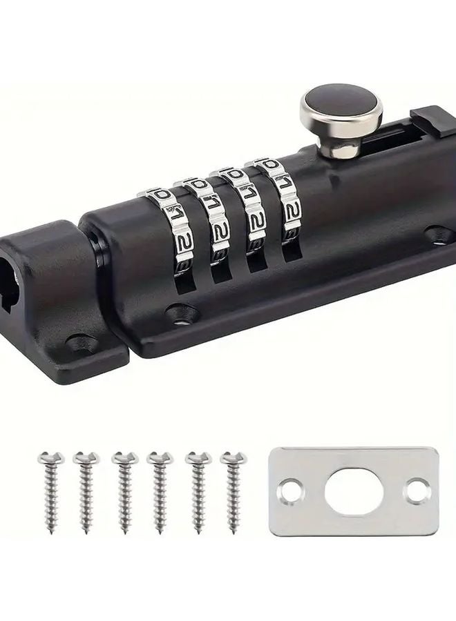 Intensification Black Heavy Duty Four Digit Combination Padlock Anti Theft Outdoor Indoor - Image 1