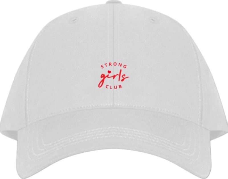 STRONG girls CLUB Plain unisex baseball cap White