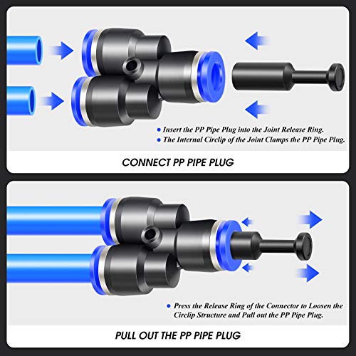 TAILONZ PNEUMATIC 3/8 Inch Push-to-Connect Fitting Plug Pbt Resin PP-3/8(Pack of 10) - Image 4