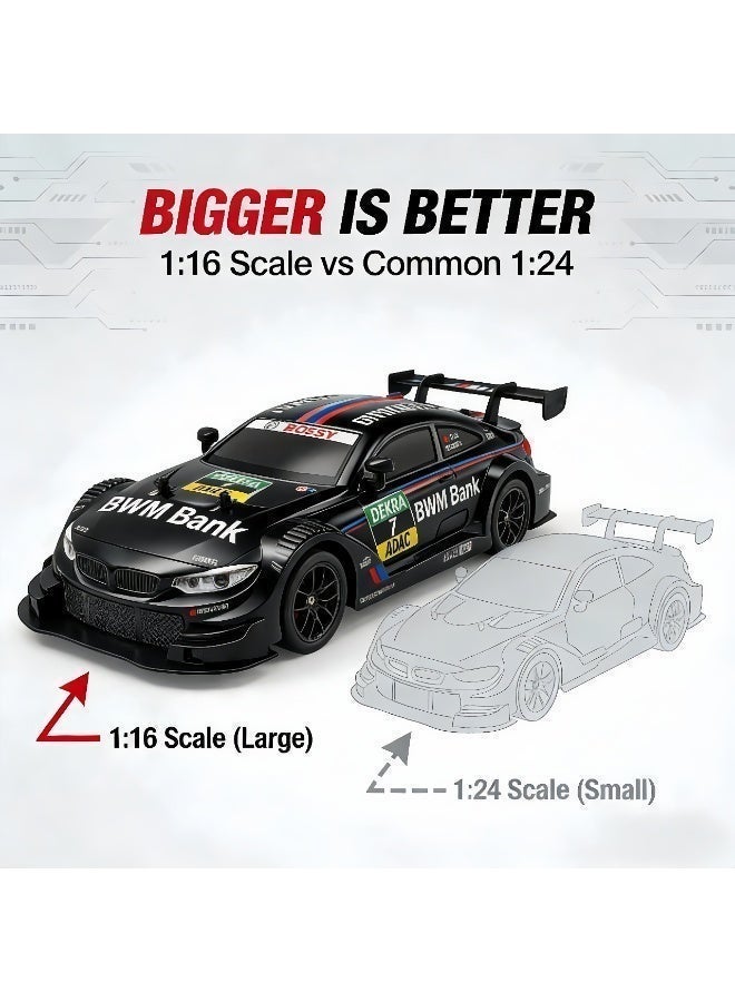 LBMT سيارة تحكم عن بعد 1:16 مع بطاريتين قابلتين لإعادة الشحن، سيارة RC Drift 2.4 جيجا هرتز 4WD 20 كم/ساعة عالية السرعة مع مصابيح LED وإطارات الانجراف، لعبة سباق RC للبالغين الأولاد والبنات والأطفال (أسود) - Image 5