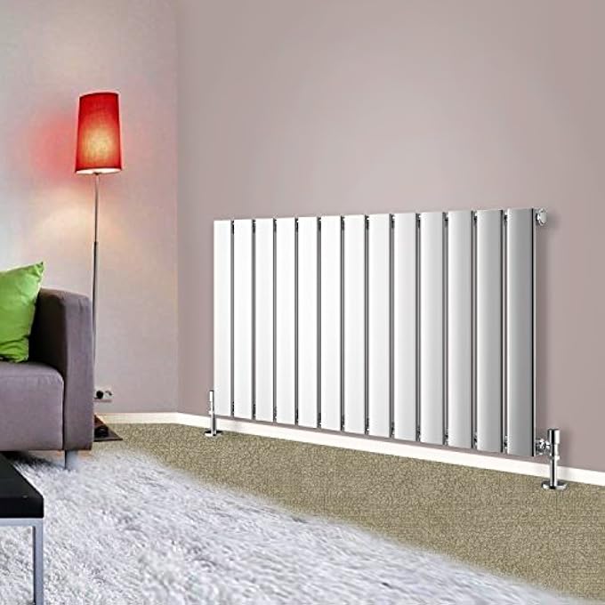 600X884MM HORIZONTAL FLAT PANEL DESIGNER BATHROOM CENTRAL HEATING RADIATOR CHROME SINGLE COLUMN - PERFECT FOR BATHROOM, BEDROOM, KITCHEN, HALLWAY, LIVING ROOM - Image 2