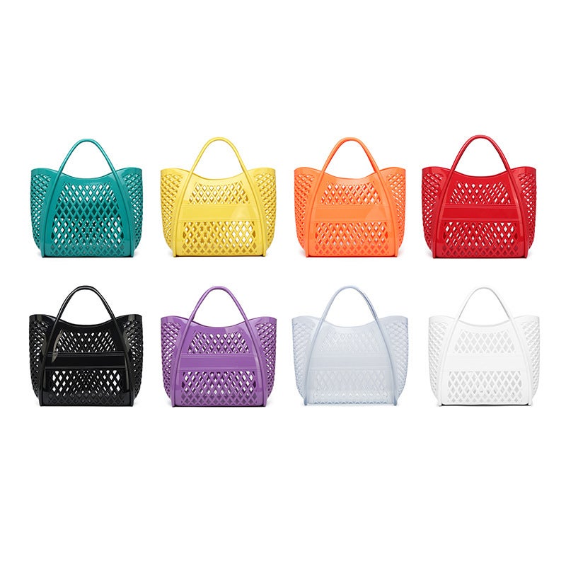 PVC Hollow Out Shopping Basket Bag, Large Capacity - Image 5