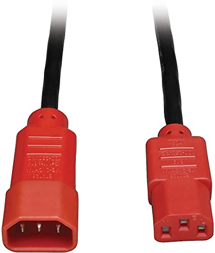 Tripp Lite Standard Computer Power Extension Cord 10A, 18AWG (IEC-320-C14 to IEC-320-C13 with Red Plugs) 4-ft.(P004-004-RD) - Image 5
