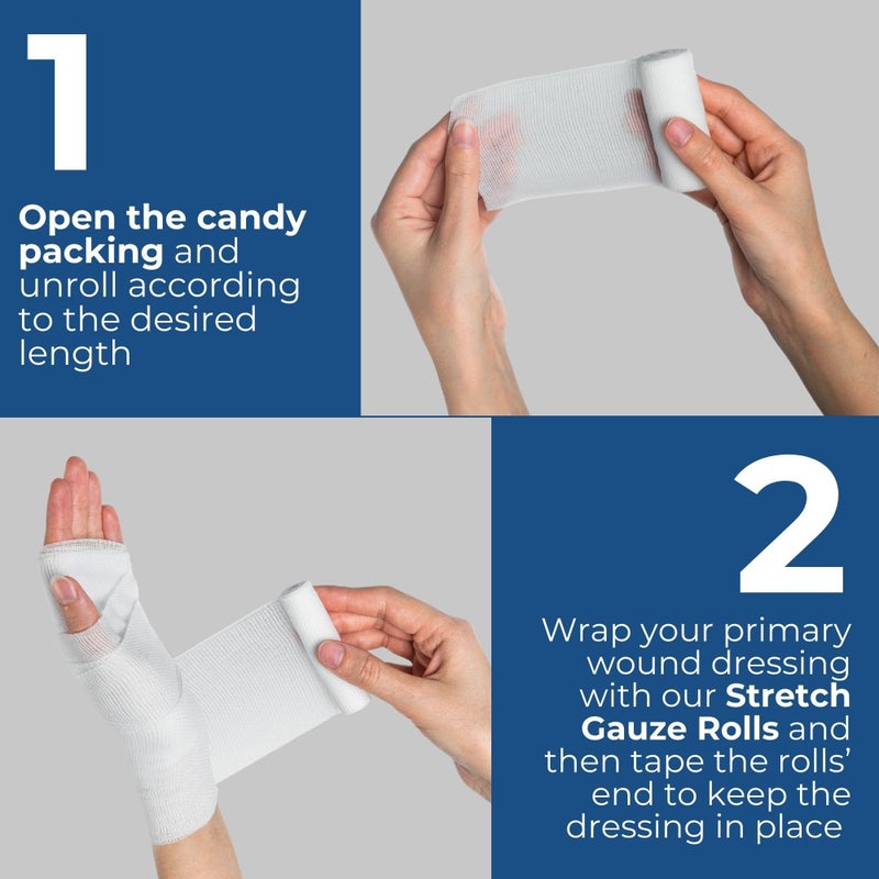 Gauze Care Gauze Rolls 2 inch Pack of 24 â€“ Premium Quality Lint and Latex-Free Rolled Gauze 2 inches x 4.1 Yards - Conforming Stretch Bandages Designed for Effective Wound Care & Comfort - Image 5