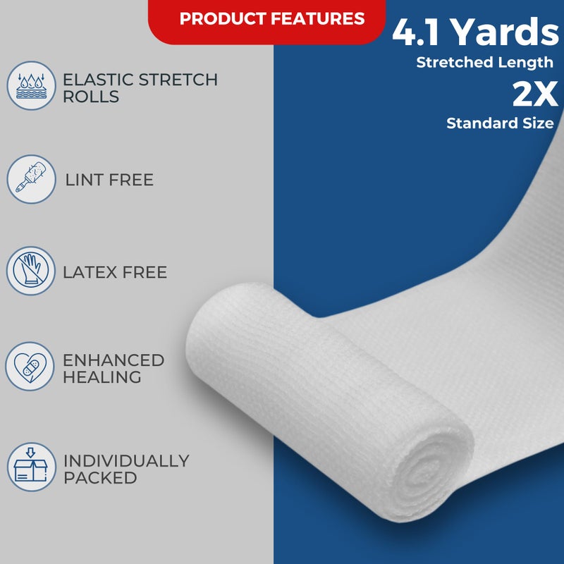 Gauze Care Gauze Rolls 2 inch Pack of 24 â€“ Premium Quality Lint and Latex-Free Rolled Gauze 2 inches x 4.1 Yards - Conforming Stretch Bandages Designed for Effective Wound Care & Comfort - Image 2