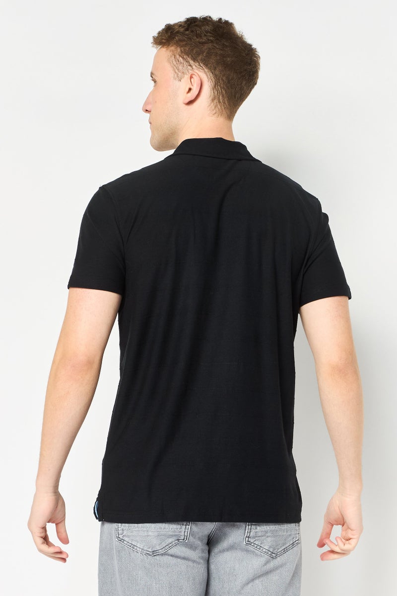 Chaps Men Regular Fit Embroidered Logo Short Sleeve Polo Shirt, Black - Image 4