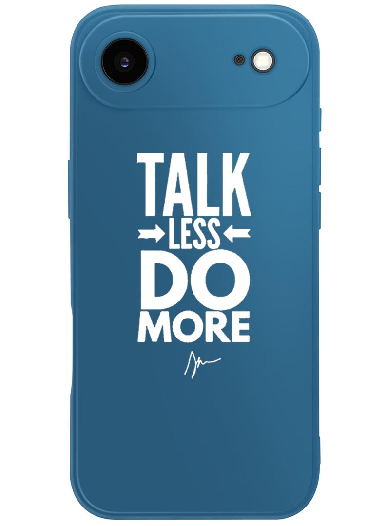 Theodor Protective Slim Fit Case Liquid Silicone Cover with Full Body Protection Anti-Scratch Shockproof Case For Apple iPhone 17 Air (Blue) talk less do more - White - Image 1