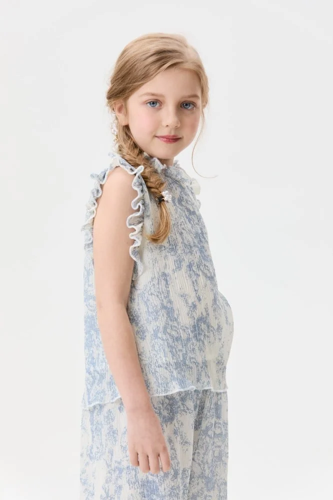 Tenda Printed blouse with ruffle details