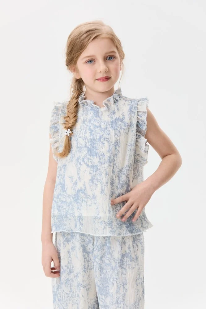 Tenda Printed blouse with ruffle details