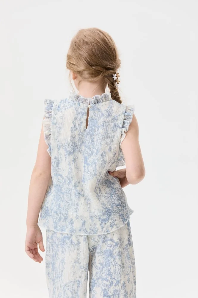 Tenda Printed blouse with ruffle details