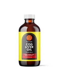 Pure Cod Liver Oil Wild Icelandic 1100 Mg Omega3 + Natural Vitamin A & D Heart And Brain Health Joint Support 8 Fl Oz
