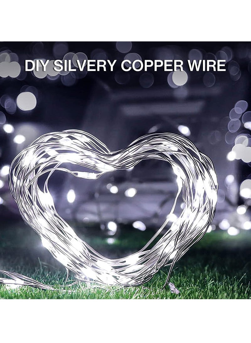 سيوسي 12 قطعة من الأضواء الجانبية البيضاء بتقنية LED تعمل بالبطارية، سلك بطول 7 أقدام مع 20 مصباح LED صغير، مضادة للماء وتضئ كأضواء الدبابيس، مثالية لجرة ميسون، حفلات الزفاف الحديثة، الحفلات، غرف النوم، الف - Image 5