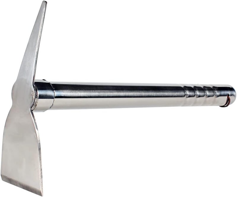 LUBAN Stainless Steel Garden Hoe Pick 15-inch Length Lightweight Weather Resistant Metal Multipurpose Hand Tool for Gardening Cultivator Weeding Seeding Turning Soil - Image 1