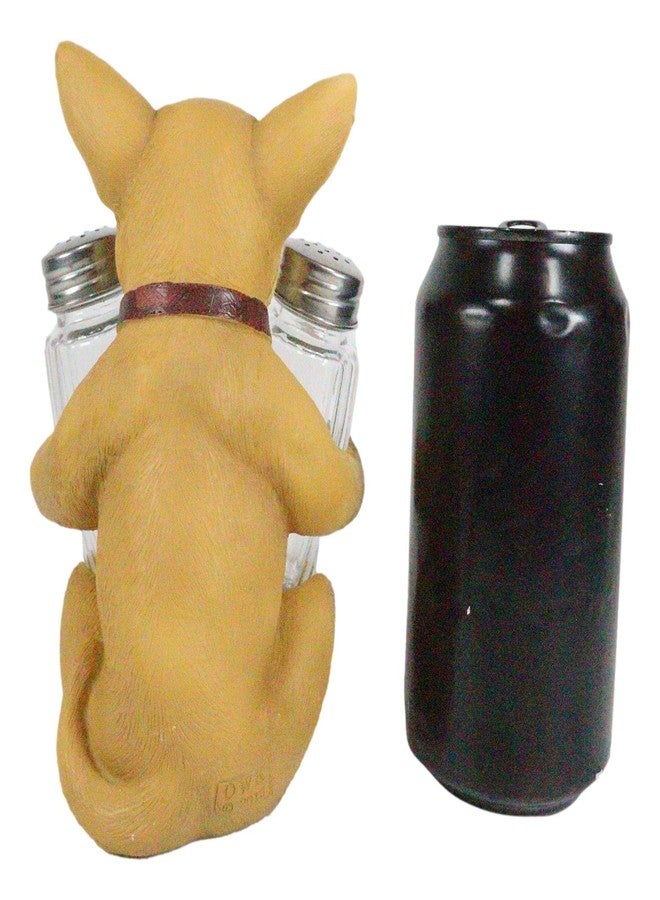 إيبروس جيفت مجموعة تماثيل إيبروس بيكانتي، جرو شيواوا بني فاتح اللون مع طوق، حامل هزازات ملح وفلفل، ارتفاع 6.25 بوصة، تمثال كلب شيواوا تاكو، حيوان أليف، مناسب للمطبخ وغرفة الطعام والبار - Image 5