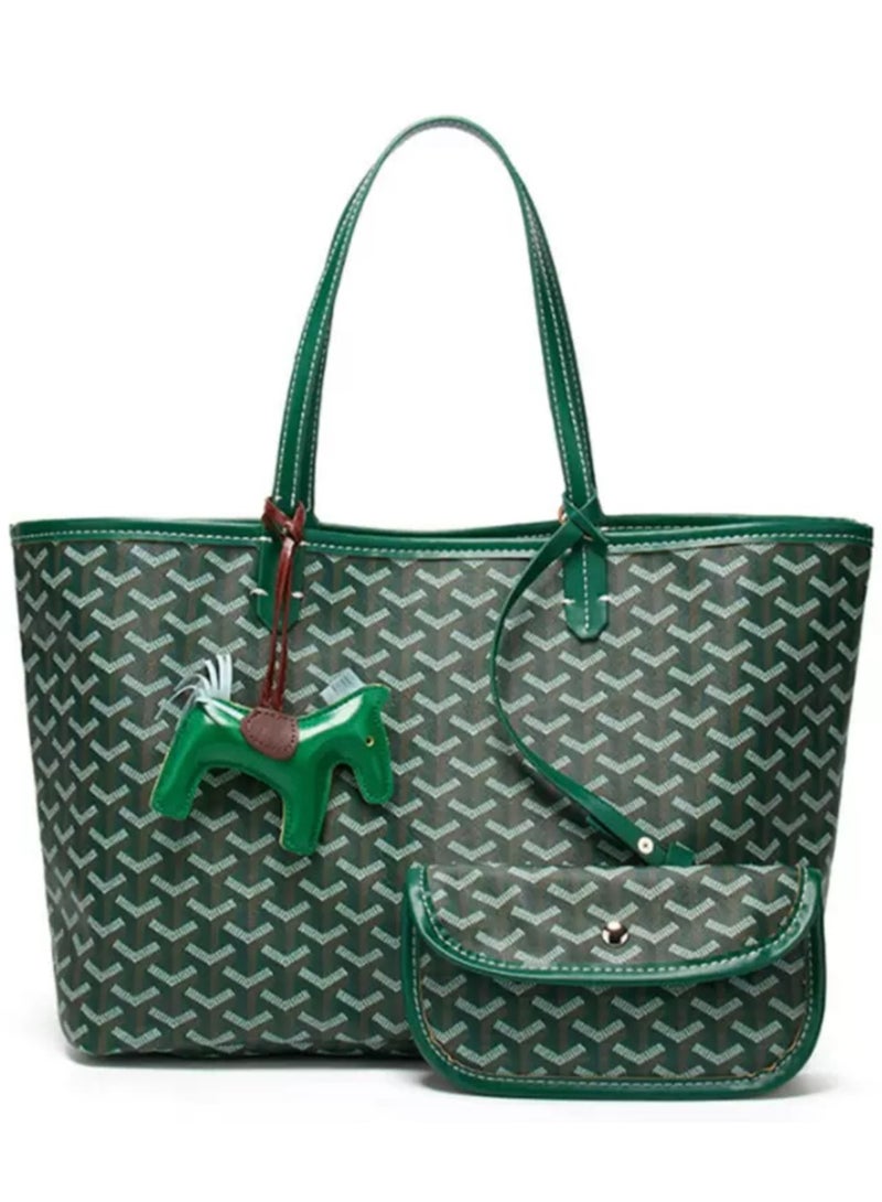 Printed Shopper Tote Green Pendants Random  - Image 1