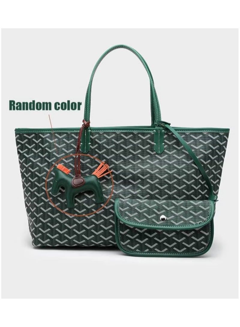 Printed Shopper Tote Green Pendants Random  - Image 5