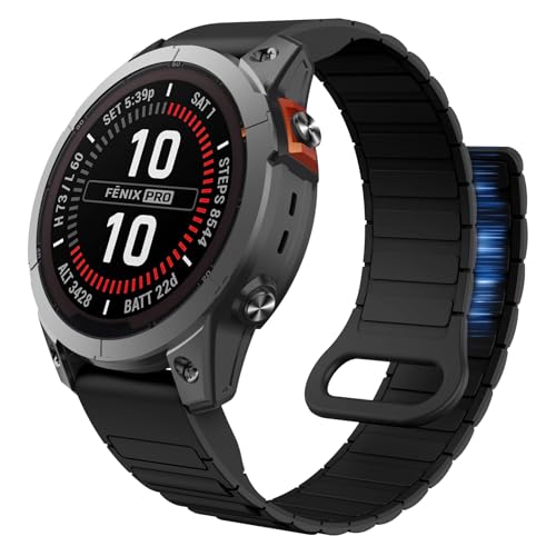 ISABAKE Watch Bands for Garmin Enduro 2/Fenix 6X/Fenix 5X, 26mm QuickFit Magnetic Silicone Strap for Fenix 8 51mm/Fenix 7X - Image 1