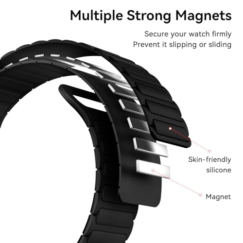 ISABAKE Watch Bands for Garmin Enduro 2/Fenix 6X/Fenix 5X, 26mm QuickFit Magnetic Silicone Strap for Fenix 8 51mm/Fenix 7X - Image 2