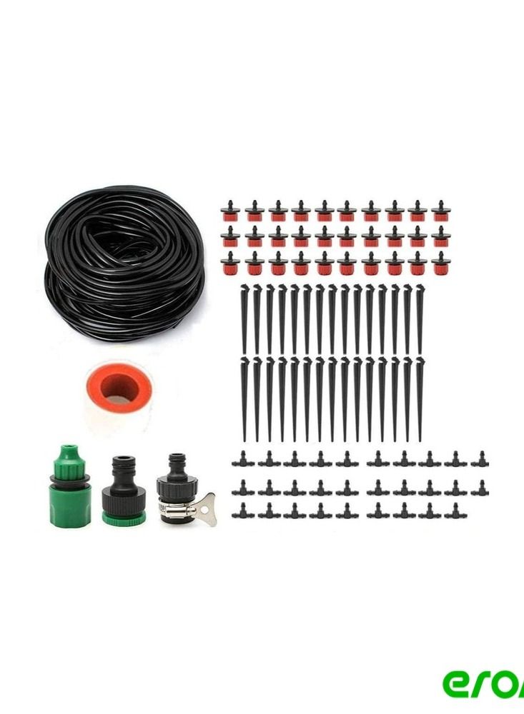 إيروريكس أطقم الري بالتنقيط 25 متر ملحقات ري الحدائق ، خرطوم توزيع نظام سقي النبات ، مجموعة سقي خرطوم حديقة النباتات ذاتية الصنع - Image 1