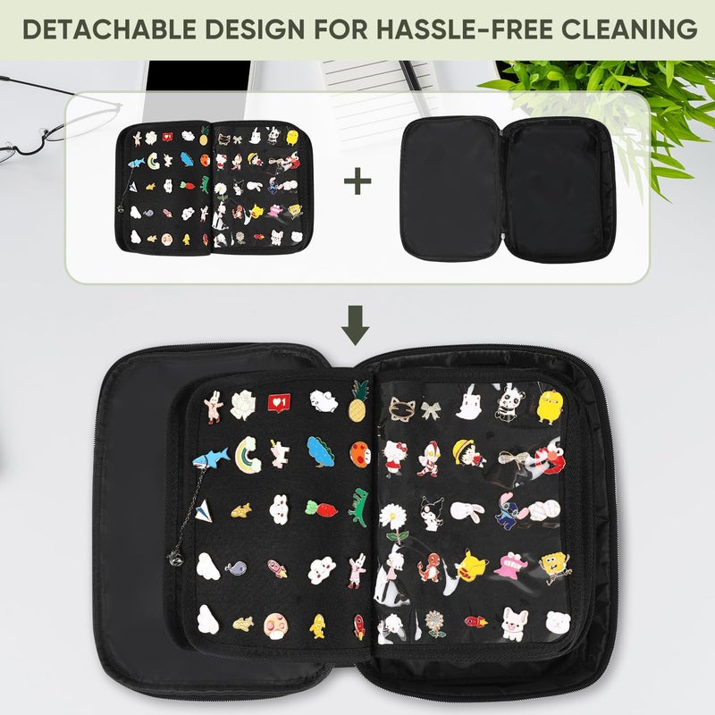 Fruobeyla Pin Display Bag, Letter PU Pin Trading Book with 8 Pages, Waterproof Enamel Pins Holder Board, Suitable as Pin Collection Display Case, N - Image 2