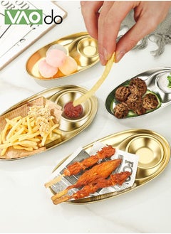 VAOdo 2-in-1 Stainless Steel Dinner Plate Suitable for French Fries Falafel Kebab 18*9*3CM  - Image 3