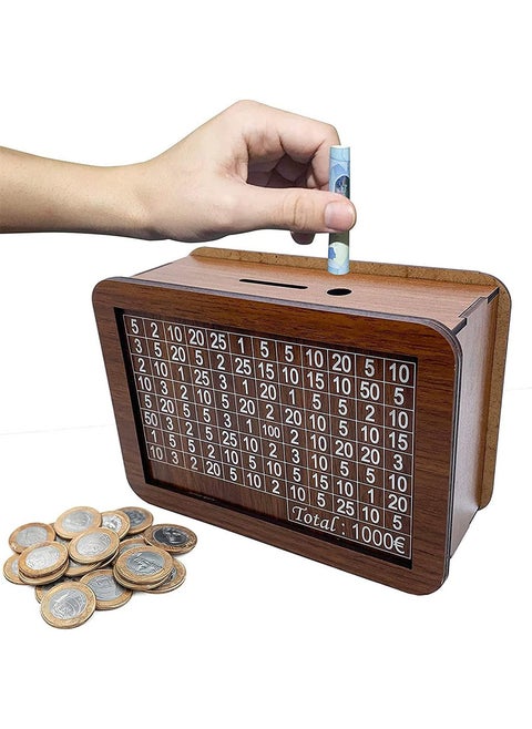 Wooden Money Box with Counter Craft 1000 m