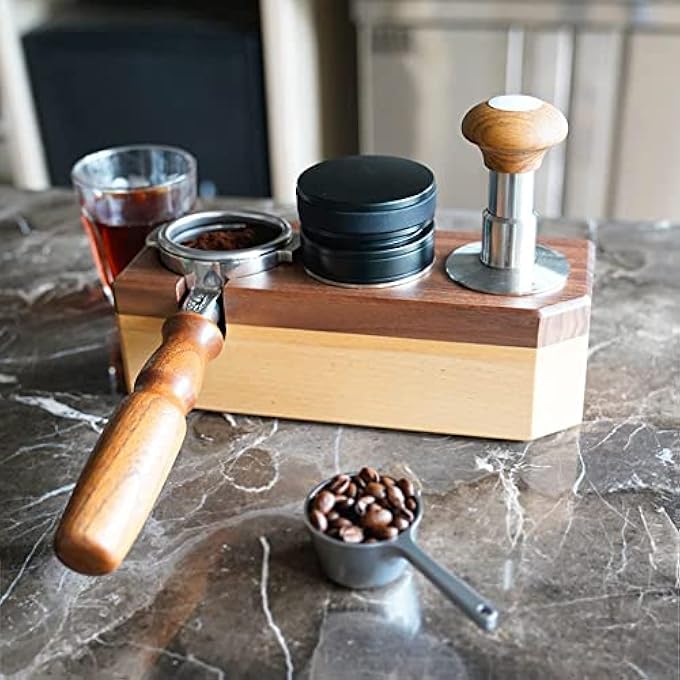 ريحني حامل دك القهوة 58 مم، حامل خشبي لقاعدة دك الإسبريسو، محطة دك القهوة، حامل فلتر القهوة، حامل دك فلتر القهوة - Image 4