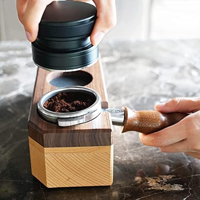 ريحني حامل دك القهوة 58 مم، حامل خشبي لقاعدة دك الإسبريسو، محطة دك القهوة، حامل فلتر القهوة، حامل دك فلتر القهوة - Image 5